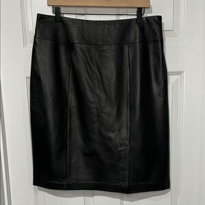 Black Leather Skirt- classy but also form fitting!